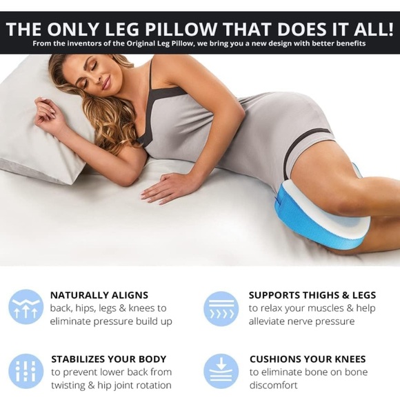 Cool Gel Leg & Knee Memory Foam Side Sleeper Support Pillow - Picture 4 of 7